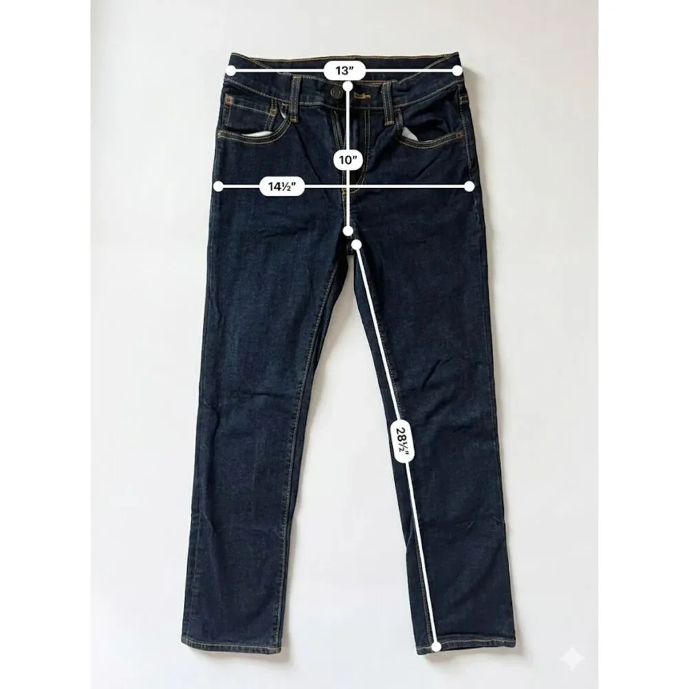Boys GAP Dark Wash Stretch Slim‎ Straight Denim Jeans